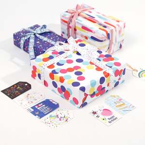 Rollo de papel de regalo recubierto de cumpleaños de 80GSM al por mayor 43 300cm tejido de regalo de lujo personalizado - Product Image 4