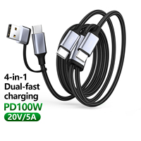Câble de charge rapide USB C 4 en 1 personnalisé de qualité supérieure, cordon de chargeur universel multiple avec Type-C/L pour iPhone 18 et plus