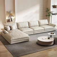 Canapé italien minimaliste neuf d'usine pour petits appartements, assise extra large, canapé droit avec chaise longue pour salon