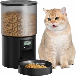 Comedero Automático para Perros y Gatos de Doble Banda 2cm Food & 5G 2.4G, Dispensador con Fuente de Carga, Cuencos de Plástico y Acero Inoxidable en Forma de Botella - Product Image 1