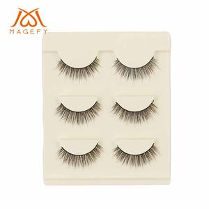 <span class=keywords><strong>Magefy</strong></span> – Faux cils en bande 3D personnalisés avec logo, naturellement fins et courbés, lot de 3 paires, vente en gros - Product Image 4