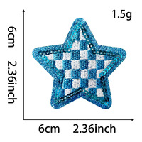 Offre Spéciale : Patch brodé étoile à paillettes de 6 cm, thermocollant, accessoires DIY pour sacs et chapeaux