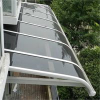 Pergola en aluminium avec toit en polycarbonate, auvent mural pour jardin, terrasse, allée extérieure, protection solaire, taille personnalisée