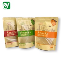 Sachets en plastique Kraft pour chips de pommes de terre, imprimés sur mesure, debout, pour emballage de noix, avec fermeture éclair