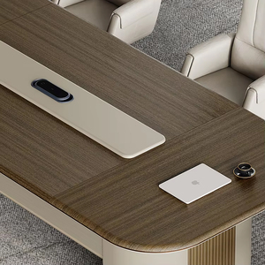 Tavolo da riunione rettangolare MDF di grandi dimensioni di fascia alta sala riunioni consiglio negoziando tavolo da conferenza per interviste in sala riunioni - Product Image 4