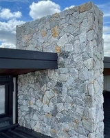 Pierre de pavé en grès blanc naturel irrégulier pour revêtement mural de jardin et décoration paysagère