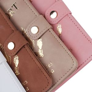 Custom Logo PU Leather Business Style <b>Passport</b> Booklet <b>Holder</b> Personalized Travel & Corporate Card Case With Clip Button Closure - Product Image 4