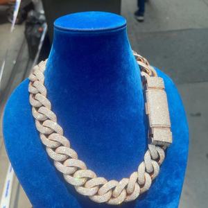 Heavy Weight Cuban <b>Chain</b> Solid Silver Iced Out 5rows 6rows <b>VVS</b> Moissanite <b>Diamond</b> <b>Chain</b> Link for Men's Hiphop Jewelry Daily Life - Product Image 5