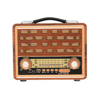 Vintage Holz-Handradio mit Bluetooth, FM/AM/SW Drei-Band-Tuning, MP3-Wiedergabe, USB- und TF-Kartensteckplatz für Heimdekoration und Outdoor