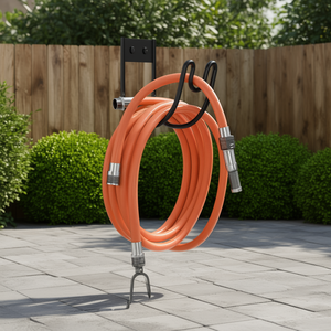 Soporte de Pared para Manguera de Jardín de Acero Inoxidable, Marco Metálico con Recubrimiento en Polvo Naranja, Organizador de Manguera, Soporte para Herramientas de Jardín - Product Image 2