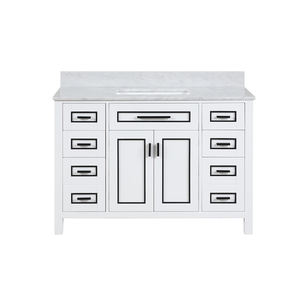 Mueble de baño independiente moderno de alta gama de 48 pulgadas con lavabo de cerámica y características resistentes al agua. - Product Image 1