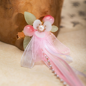 Tocado Hanfu para niñas, estilo princesa, belleza de hada antigua, linda horquilla con forma de melocotón, horquilla con borlas estilo chino - Product Image 4