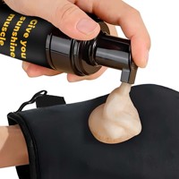 Faux bronzage bio pour le visage et le corps Mousse bronzante bio vegan ultra foncée Mousse autobronzante avec gants