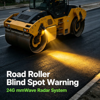 Yteq ROWS10 Système radar anti-collision à ondes MM 24 GHz pour angles morts, alarme sonore et lumineuse, détection 10 m, protection 270°, installation facile DIY