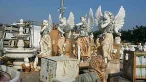 Hôtel Exposition Europe 4 Saisons Statues Grand Marbre Blanc <span class=keywords><strong>Pierre</strong></span> <span class=keywords><strong>Gardien</strong></span> Debout <span class=keywords><strong>Ange</strong></span> Relief Sculpture <span class=keywords><strong>Pour</strong></span> <span class=keywords><strong>Jardin</strong></span> - Product Image 3