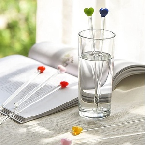 17.5Cm Nhiều Màu Tình Yêu Trái Tim Tái Sử Dụng Thủy Tinh Khuấy Cà Phê Trộn Stick Cho Sản Phẩm Gia Đình Thanh Công Cụ - Product Image 6