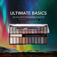 Palette de fards à paupières 24 couleurs, marque privée, waterproof, pour peaux foncées, 110g, effet métallique, pailleté, nacré, longue tenue