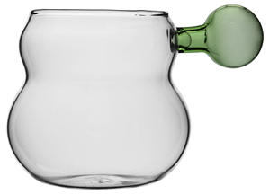 Design de mode 280ml en forme de <span class=keywords><strong>gourde</strong></span> tasse transparente en verre à haute teneur en borosilicate avec poignée en boule tasse à lait de café - Product Image 4