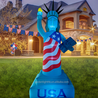 Grande statue de la Liberté de 12 pieds, décorations gonflables lumineuses à LED pour l'extérieur, pour le Jour de l'Indépendance, 4 juillet