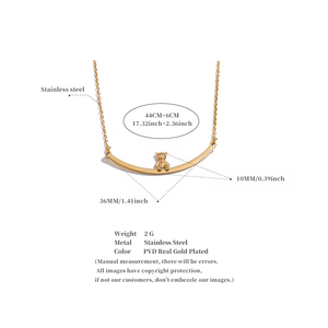 Jinyvoi 4275 Fashion Design carino orso <span class=keywords><strong>collana</strong></span> pendente in acciaio inox squisito romanzo <span class=keywords><strong>collana</strong></span> pendente per le donne gioielli regalo - Product Image 6