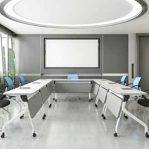 MIGE Modern Design White Rectangular Training <b>Table</b> Top-<b>Folding</b> Metal for Office Commercial Meeting Room School & Outdoor Use - Product Image 6
