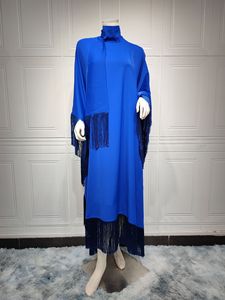 Femmes musulmanes Robe Tassel Bat Sleeves Dubai Abaya Solid <span class=keywords><strong>Khaleeji</strong></span> Abaya Emarati Turquie Abaya Designs Turc Nouvelles Arrivées - Product Image 4