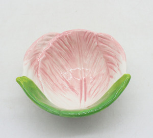 <span class=keywords><strong>Vase</strong></span> en céramique jaune et blanc en forme de tulipe avec base en feuille verte, décoration d'intérieur, porte-fleurs - Product Image 3