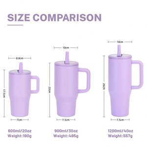Custom Labubu Print Cup 20oz 30oz 40oz Flip <b>Straw</b> Tumbler Stainless Steel Thermal Car Cup with Handle - Product Image 4