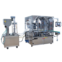 Machine de remplissage et de scellage automatique rotative pour boissons, miel, huile, sauces, confitures, gelées, yaourts en gobelets plastiques de 200 ml