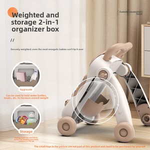 Marche-bébé pliable réglable en hauteur anti-basculement pour bébés de 6 à 18 mois - Chariot d'apprentissage musical léger - Product Image 2