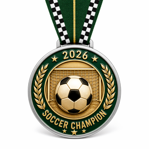 Médaille de football personnalisée en direct d'usine, impression UV en relief 3D, récompenses pour les vainqueurs de la ligue des champions, compétition universitaire de football - Product Image 1