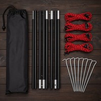 Tente de camping papillon, couleur sable désertique, imperméable, revêtement argenté, toile Oxford, 4 poteaux en aluminium, 3000 mm, UPF50, abri solaire, 6-8 personnes
