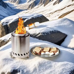 Brasero <span class=keywords><strong>en</strong></span> acier inoxydable durable de 18 cm, petit poêle à carbonisation sans fumée, brasero de table <span class=keywords><strong>pour</strong></span> brûler du <span class=keywords><strong>bois</strong></span> <span class=keywords><strong>pour</strong></span> les guimauves - Product Image 6