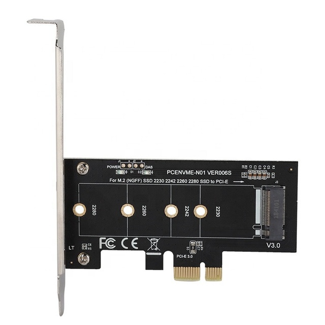 M2 NVME SSD Adapter with M-Key PCI Express X1 Controller Metal Riser Card Stock for PM961 960EVO SM961 PM951 M2 SSD NGFF M.2