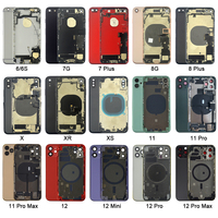 Remplacement Assemblée Logement Arrière pour l'iphone 5s 6 6S 7 8 Plus X XR XS Max 11 Pro Max 12 Mini 12 Pro 13 Batterie de Couverture Arrière