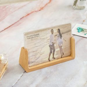 Solid Wood Calendar <b>Frame</b> Stand Beech Rectangular Horizontal Tabletop Durable - Product Image 2