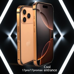 Coques de téléphone hybrides en métal et silicone à succès pour <span class=keywords><strong>iPhone</strong></span> 17 14 15 16 Pro Max – Accessoires de protection légère et rafraîchissante - Product Image 6