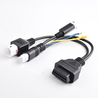 Cable divisor en Y OBD2 de 16 pines a 3 pines + 4 pines (uno a dos) para motocicleta, adaptador de diagnóstico OBD, cable conector para herramienta de escaneo de fallas