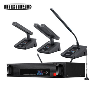 Sistema di Conferenza Wireless Digitale UHF di Alta Qualità, Microfoni da Tavolo Wireless, Microfono a Collo d'Oca Wireless per Presidente e Delegati - Product Image 1