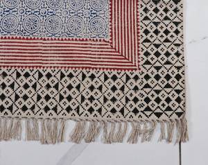 Tapis en coton style Kilim indien, imprimé à la main, style bohème, pour chambre à coucher, entrée, tapis de sol, décoration intérieure - Product Image 6