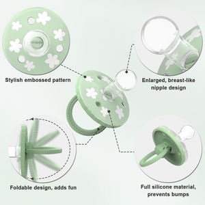 Set per Neonati con Succhietti in Gomma, Clip in Legno, Custodie in Plastica, Vibratore, Pulitore, Massaggiagengive in Silicone e Ciuccio - Product Image 2