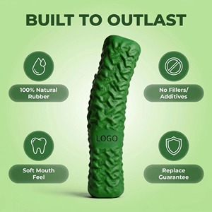Jouet à mâcher en caoutchouc vert personnalisé pour chiens, durable, interactif, grande taille, motif uni, style simple, utilisation manuelle, utilisation en intérieur - Product Image 2