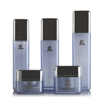 Couleur personnalisée Carré Acrylique 100ml 120ml Vente en gros Bleu Bouteilles Airless En Plastique pour Lotion Emballage