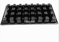 Plateau de semis rectangulaire en plastique noir de haute qualité et durable à 32 alvéoles pour l'agriculture, la culture et la pépinière - Vente en gros