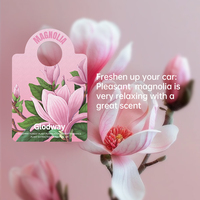 Diffuseur de parfum pour voiture aux fleurs de magnolia, tablettes de papier parfumées naturelles, parfum longue durée, pendentif d'intérieur, désodorisant.