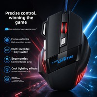 Mouse Ergonomis Berkabel USB Mekanis Lintas Batas dengan Lampu Latar Sensor Fotoelektrik Logo GAME 7 Tombol Cocok untuk Gaming Esports