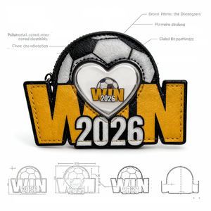 Bolso Bandolera Personalizado 2026 con Forma de Balón de Fútbol, Material PU, Ventana en Forma de Corazón, Novedad para Fanáticos, para Hombres y Mujeres - Product Image 4