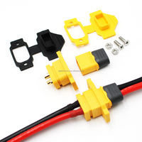 Conectores de Montaje en Panel Amass XT60E-F, Conectores Hembra XT60E-F con Tapas Protectoras contra el Polvo para Baterías RC