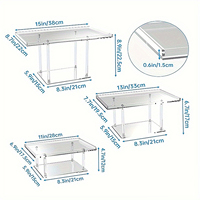 Lot de 3 présentoirs de table à dessert en acrylique transparent pour les cupcakes, les desserts et les pâtisseries.
