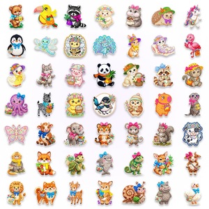 50 Hojas de Nuevas Pegatinas Bordadas de Animales, Material de Decoración para Diario, Pegatinas Bonitas, Pegatinas Transparentes de PET - Product Image 2